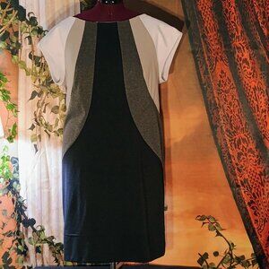 EUC: R&K ORIGINALS Sze 1X Black, Gray & White Colorblock Zipper Dress